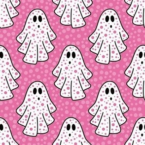 Medium Scale Friendly Polkadot Ghosts in Pink