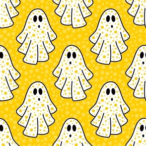 Large Scale Friendly Polkadot Ghosts in Yellow