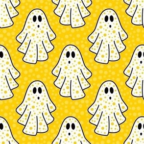 Medium Scale Friendly Polkadot Ghosts in Yellow