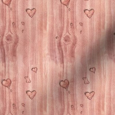 Heart Water Droplets on Wood - Medium