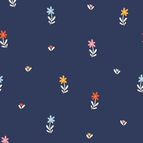 Ditsy Daisies on Navy (Large)
