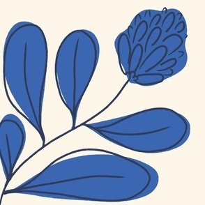 Modern Flower Grid in Blue (Jumbo)