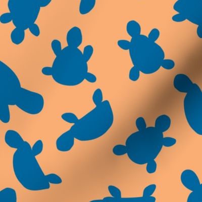Turtle Pattern | Peach & Blue