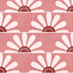 Blooming Sunshine- Daisy Floral- Garden Dreams- Dusky Rose- Large Scale
