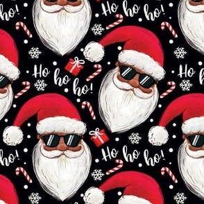 black Santa Claus with sunglasses ho-ho-ho black