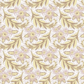 Breezy Daisy - Butter Yellow Piglet Pink- Neutral Floral- Pastels- Regular Scale 