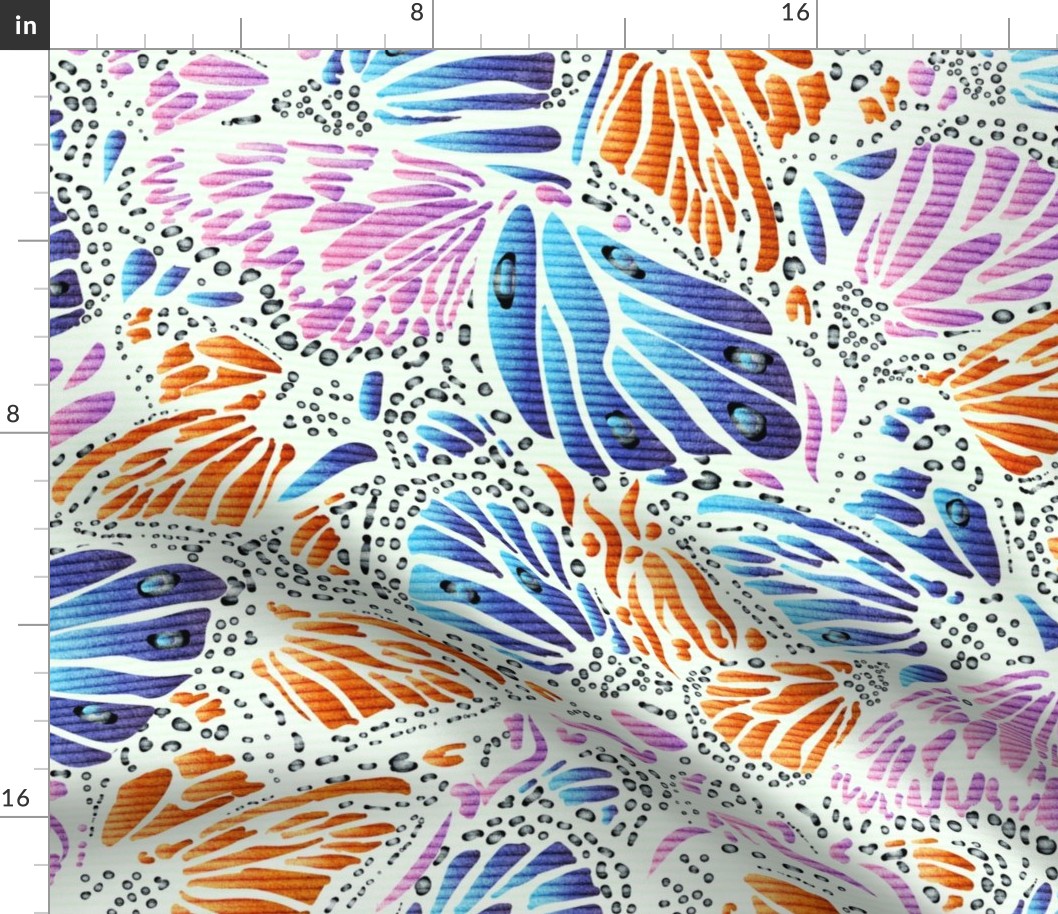 Butterfly Kaleidoscope- Rainbow Wings- Abstract Animal Print- Moths and Butterflies- Honeydew- Large Scale 