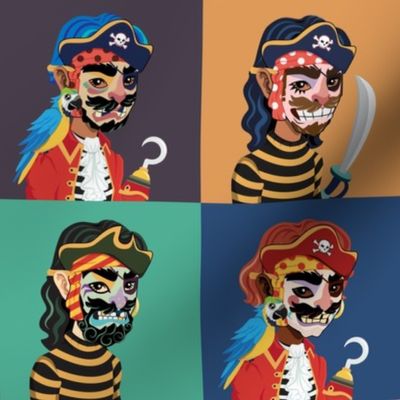 Pirate Masks 4-inch squares