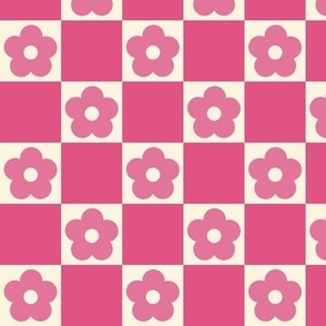 Pink Flower Checkerboard