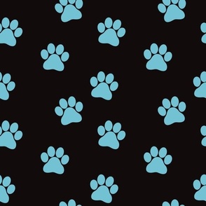 Blue and Black Paw Prints