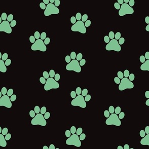Green and Black Paw Prints