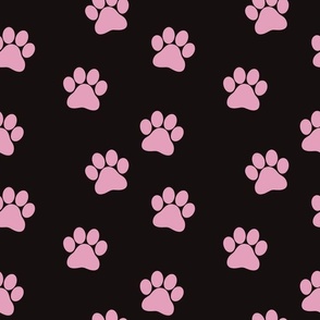 Pink and Black Paw Prints