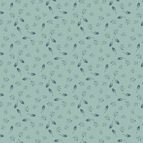 Blue and Green Leaves Pattern