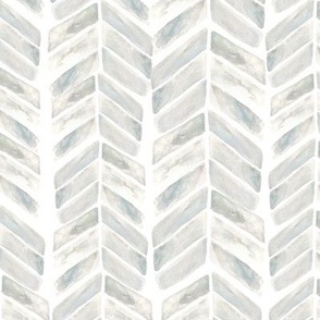 Large herringbone / teal on white herringbone / watercolor