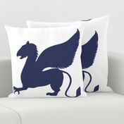 Large Blue Griffin on white background