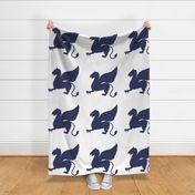 Large Blue Griffin on white background