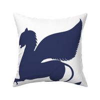 Large Blue Griffin on white background