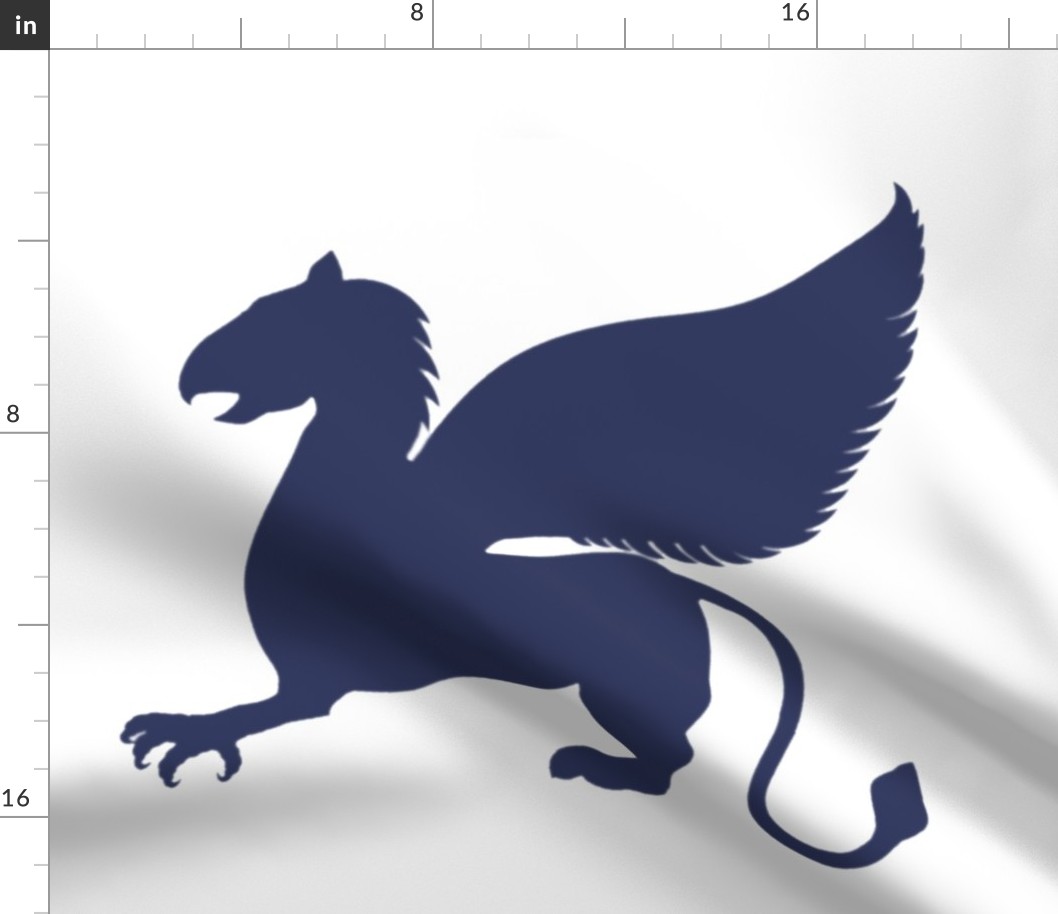 Large Blue Griffin on white background