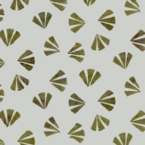 Minimal Shell Stamp, Green Gray