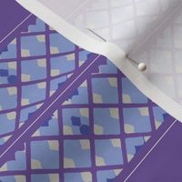 Fall Fence Blue /Purple Placemats Cut and Sew, 4 placemats, 4 coasters, runner