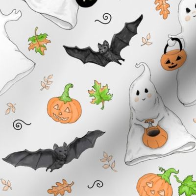 Ghosts Trick-Or-Treat With Bats