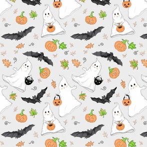 Ghosts Trick-Or-Treat With Bats