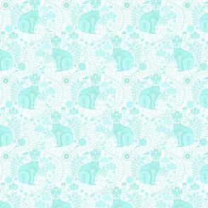 Maximalist Cats Mint on White