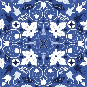 Florid Ornament Chinoiserie Blue & White