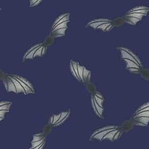 6 inch halloween watercolor bats in gray on navy blue for kids clothing and accessories