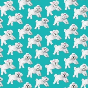 White Puppy dog // Bolognese dog fabric or wallpaper and decor