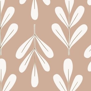 Winter Floral / medium scale / soft brown beige wintery twig botanical pattern design with christmas vibes