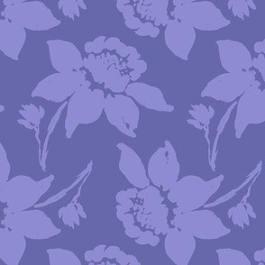 Silhouette purple flowers