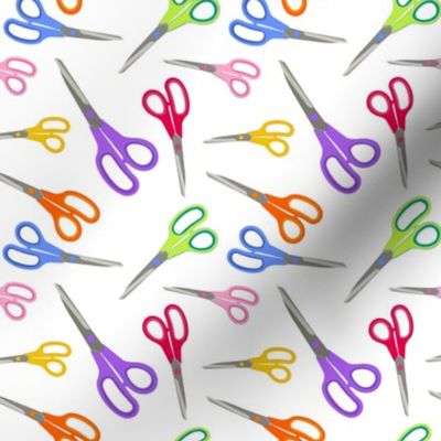 Rainbow scissors on white