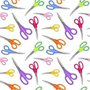 Rainbow scissors on white