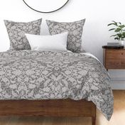 grey lace with a delicate floral pattern - large scale