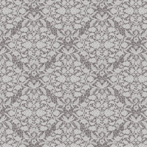 grey lace with a delicate floral pattern - small scale