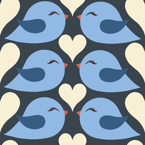 Blue Love Birds Grey X large