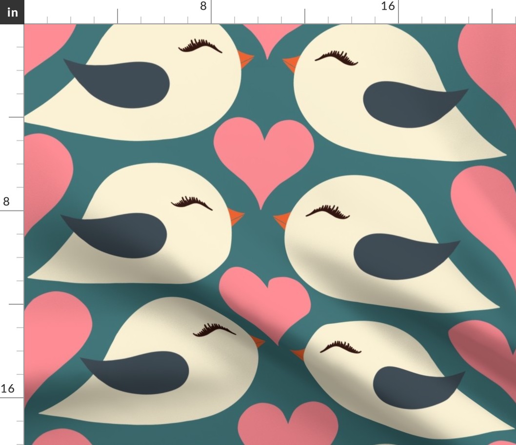 Cream Love Birds Ivy X large