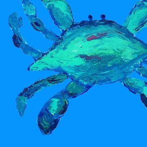Jumbo blue crab  blue on blue