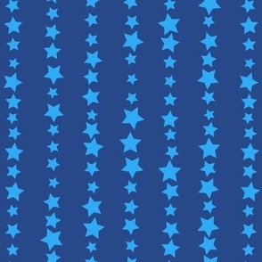 Stars on a line skyblue on blue