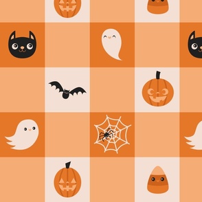 Halloween Check Pattern (Larger Scale)