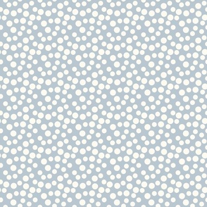 Dusty Blue and white POLKA DOTS