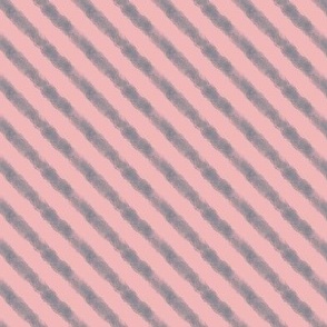 diagonal cloud stripes - cool grey on light rose