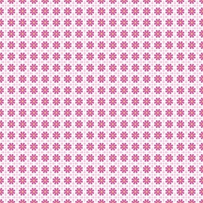 Magenta Crochet Daisies on Pink- Small