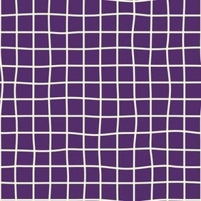 Whimsical white yellow Grid Lines on dark purple background