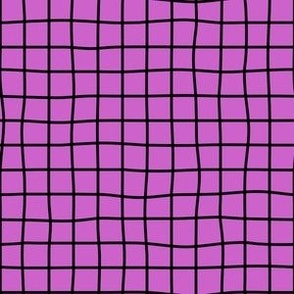 Whimsical black Grid Lines on a magenta background