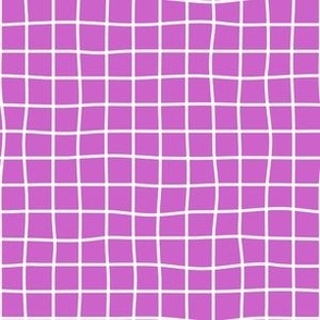 Whimsical white (unprinted) Grid Lines on a magenta background