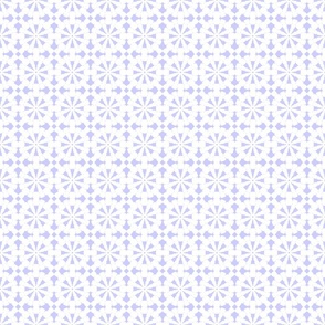 White Crochet Lattice on Lavender- Medium