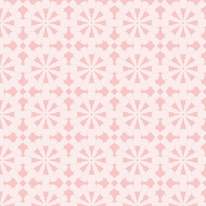 Pale Pink Crochet Lattice on Pink- Large