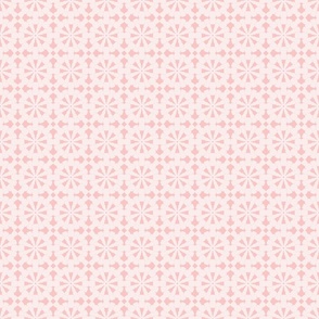 Pale Pink Crochet Lattice on Pink- Medium